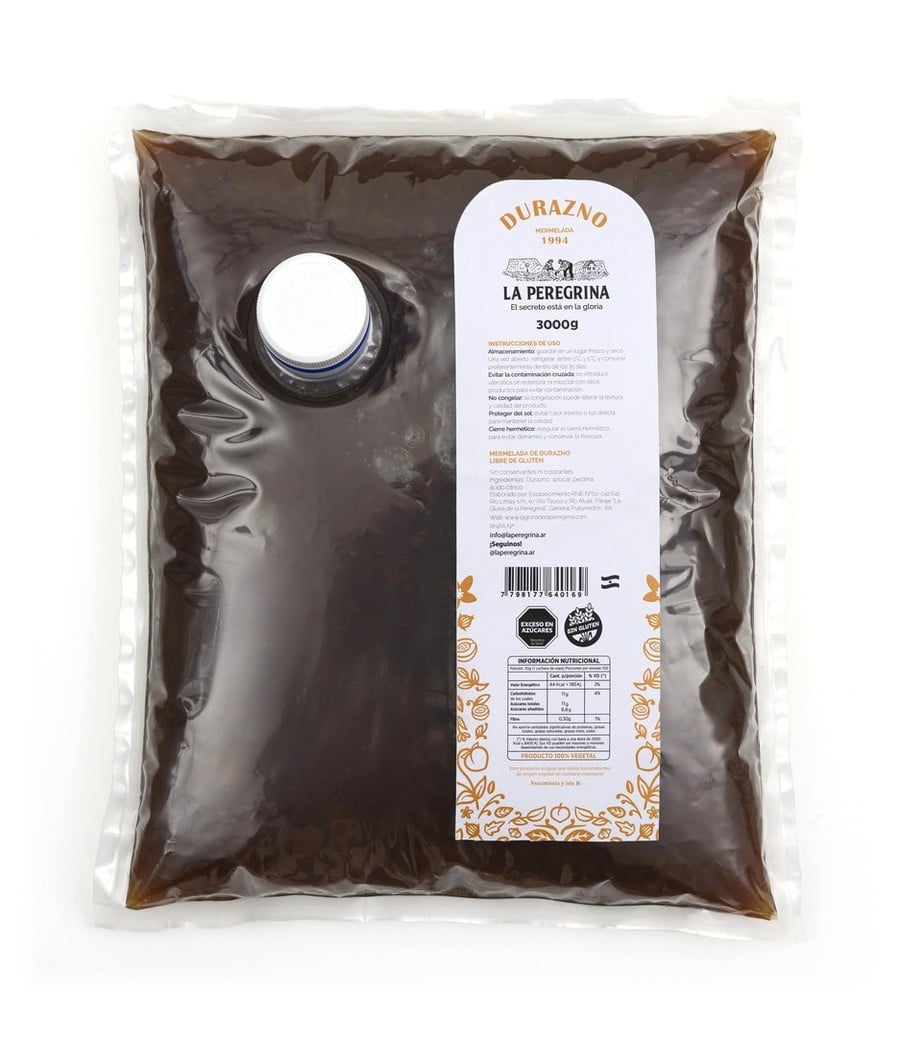 Mermelada de durazno en envase de 3 kg